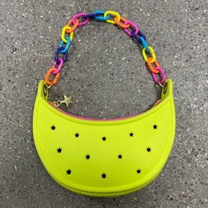 Crocs Estrella Jibbitz yellow purse w/ multi color handle